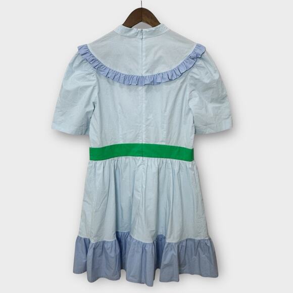 & Other Stories Sindiso Khumalo Mini Dress Women’s Size 10 Blue Floral Ruffle - Picture 8 of 13